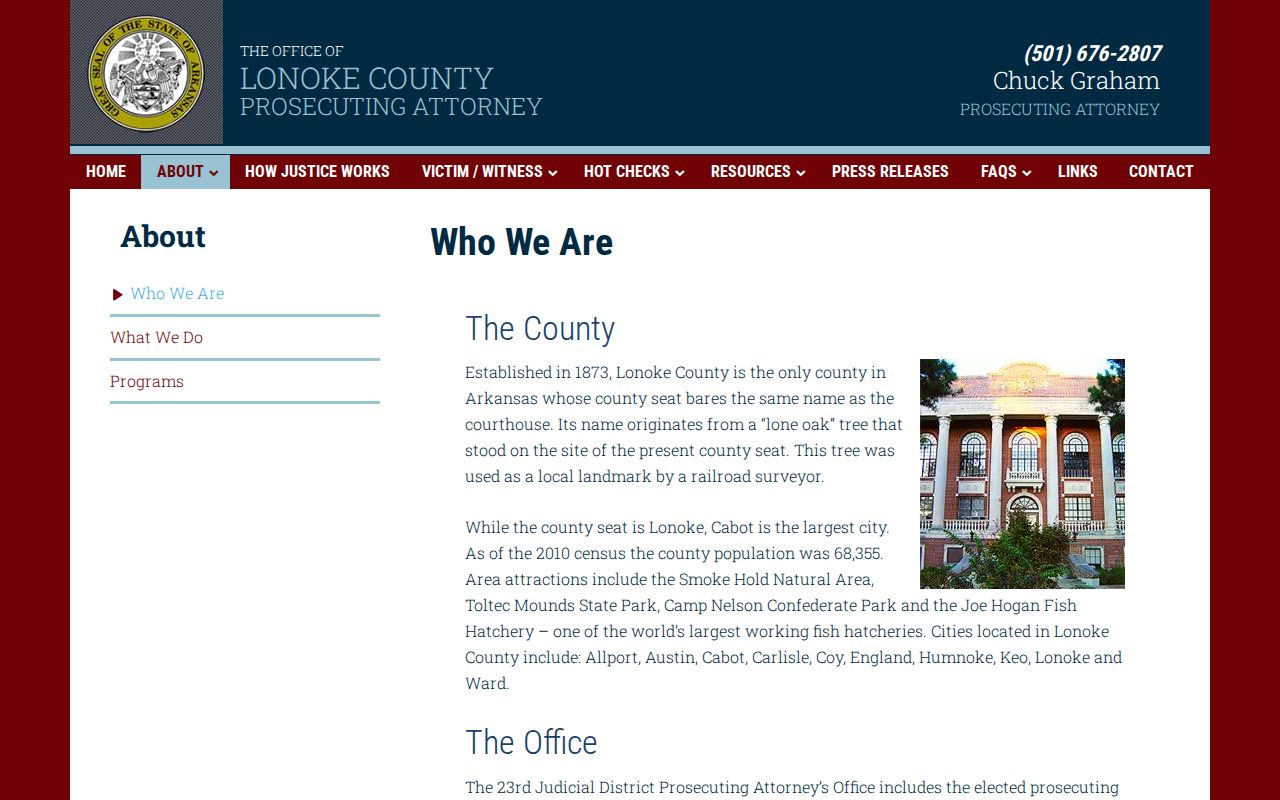 Lonoke County Prosecuting Attorney office profile